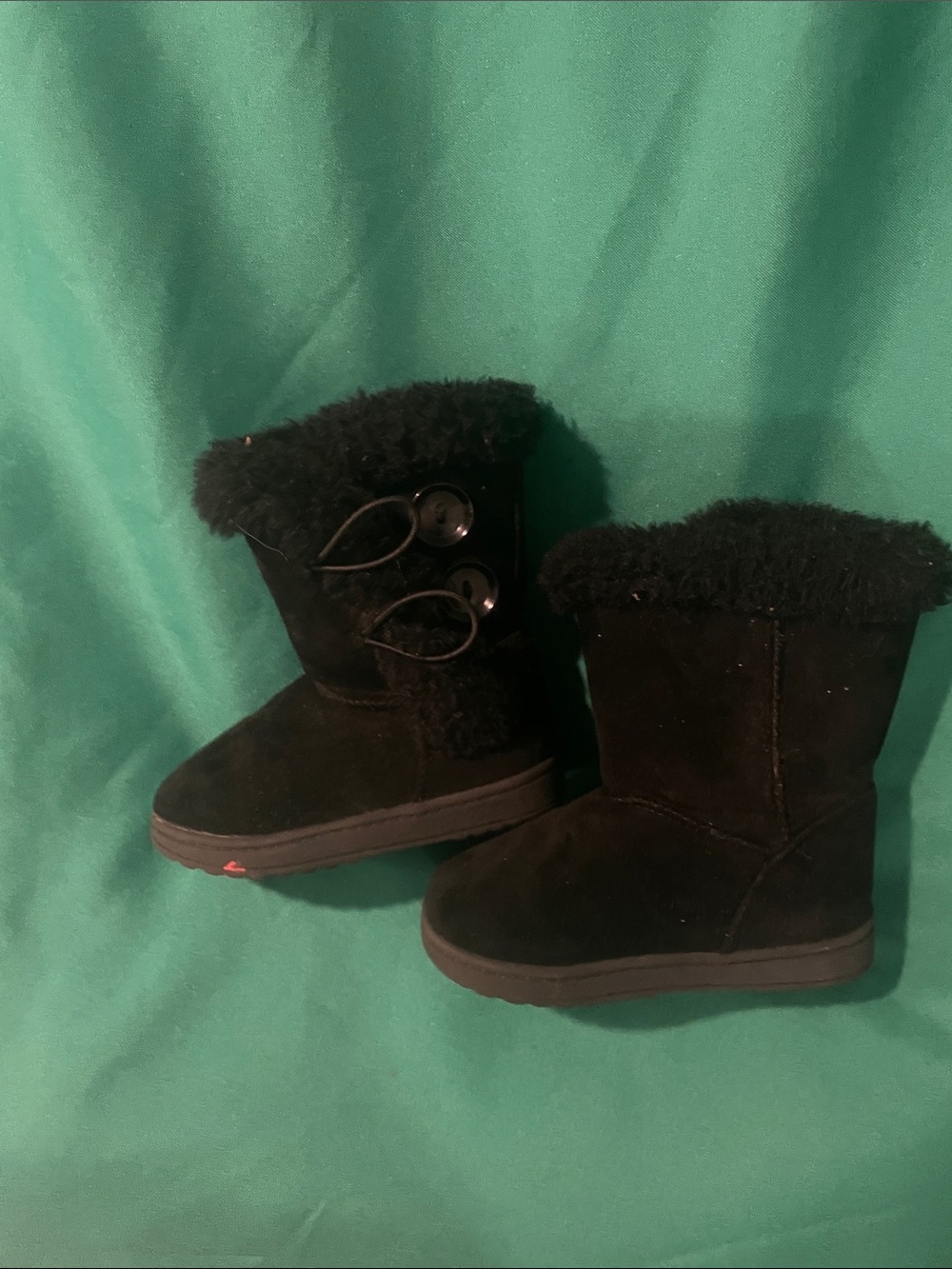 jumping beans Black Girls Faux Fur Button Winter Boots